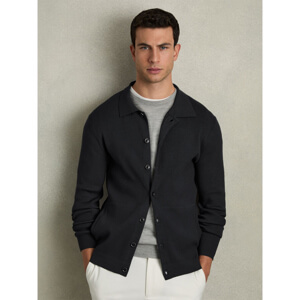 REISS SAINT Fine Ribbed Button Through Cardigan